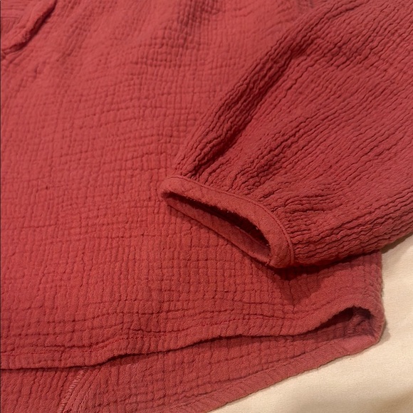 We The Free burnt orange Textured linen like cropped top - Picture 3 of 7